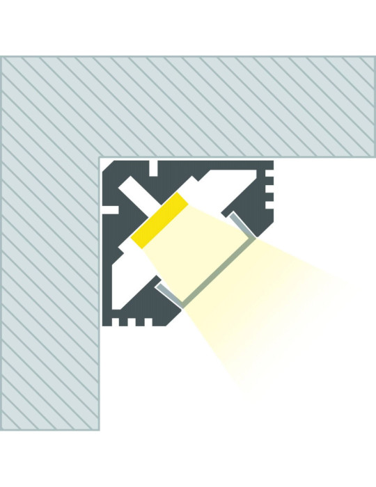 Profilé Aluminium Angle en Saillie 2m pour Ruban LED jusqu'à 11 mm