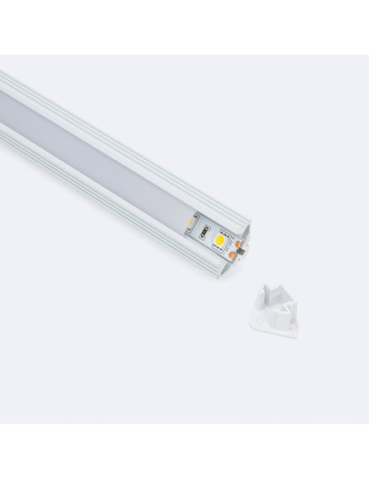 Profilé Aluminium Angle en Saillie 2m pour Ruban LED jusqu'à 11 mm