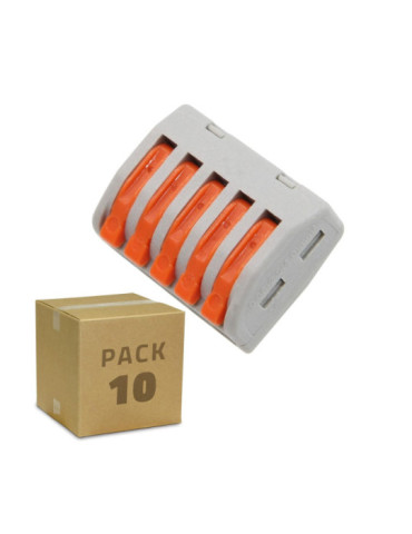 Pack 10 Connecteurs Rapides 5 Entrées PCT-215 pour Câble Électrique 0.08-4mm²