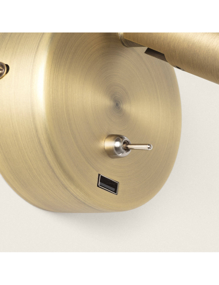 Lampe Murale LED 2.5W Ronde Aluminium avec Port USB Gazny