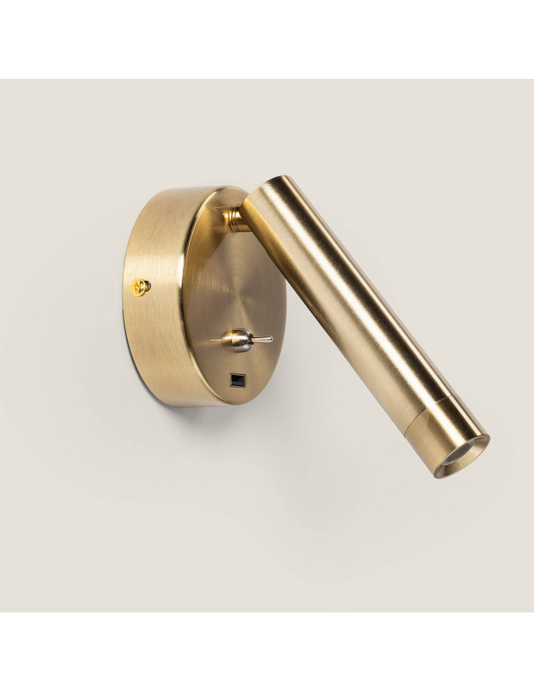 Lampe Murale LED 2.5W Ronde Aluminium avec Port USB Gazny