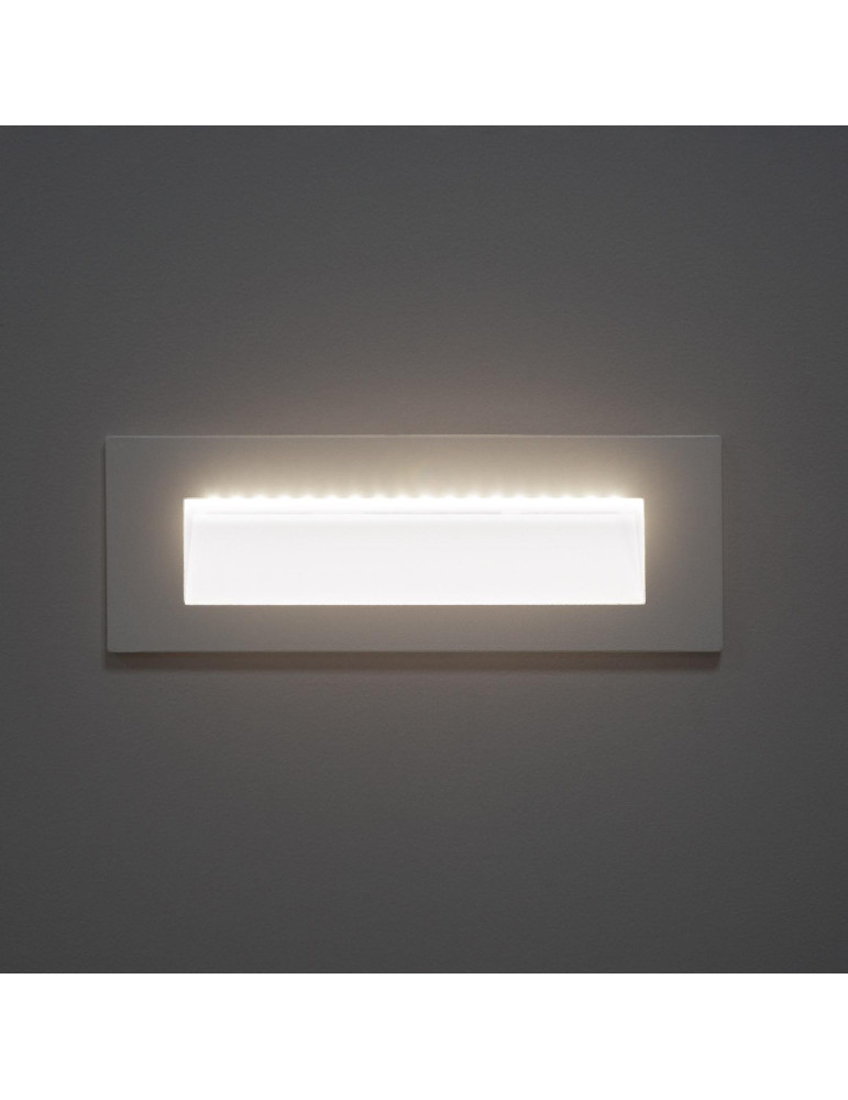 Balise LED Extérieure 6W Encastrable au Mur Rectangulaire Groult Blanche