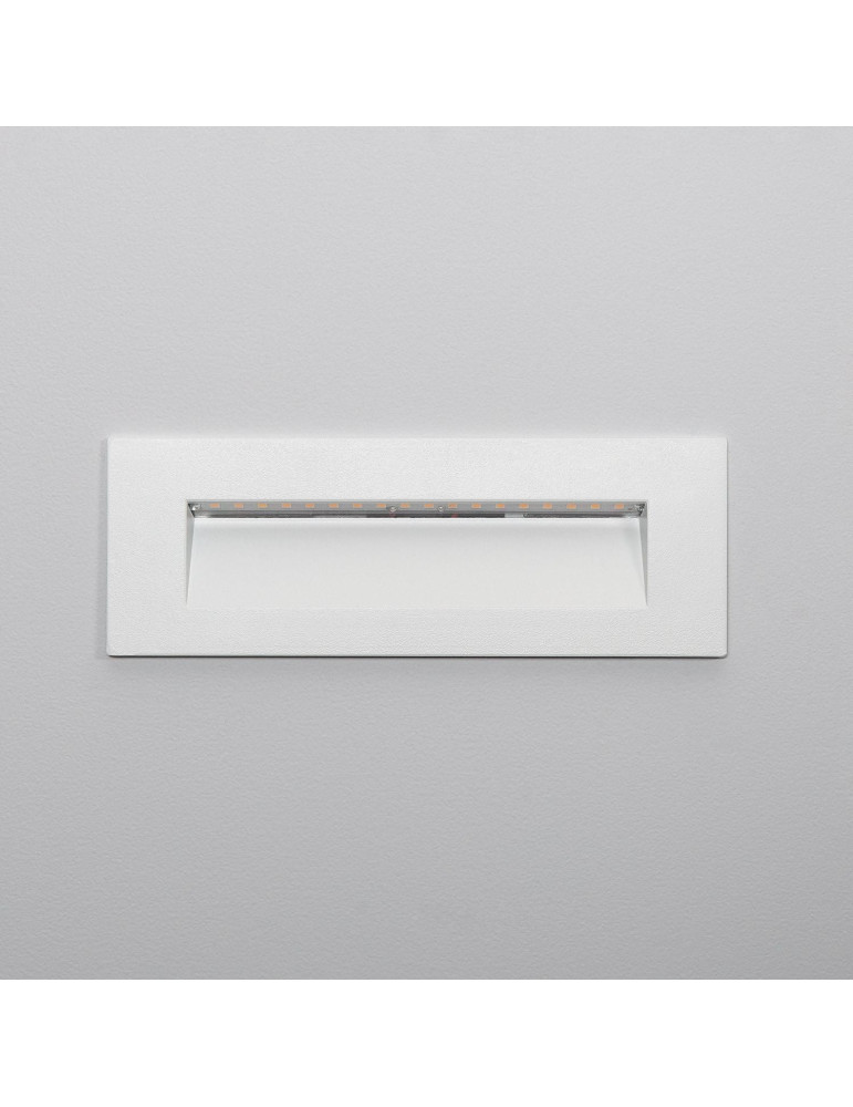 Balise LED Extérieure 6W Encastrable au Mur Rectangulaire Groult Blanche