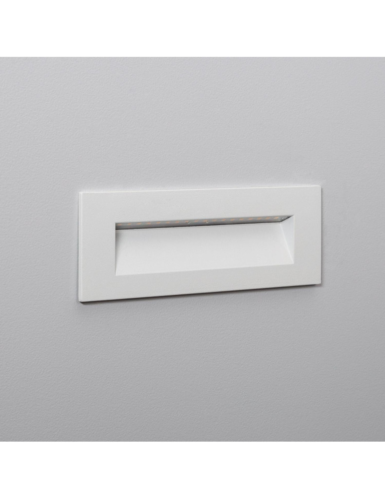 Balise LED Extérieure 6W Encastrable au Mur Rectangulaire Groult Blanche