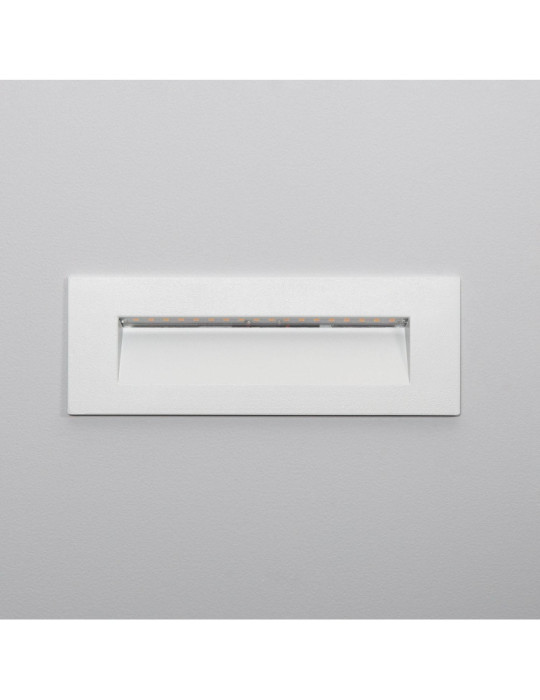 Balise LED Extérieure 6W Encastrable au Mur Rectangulaire Groult Blanche